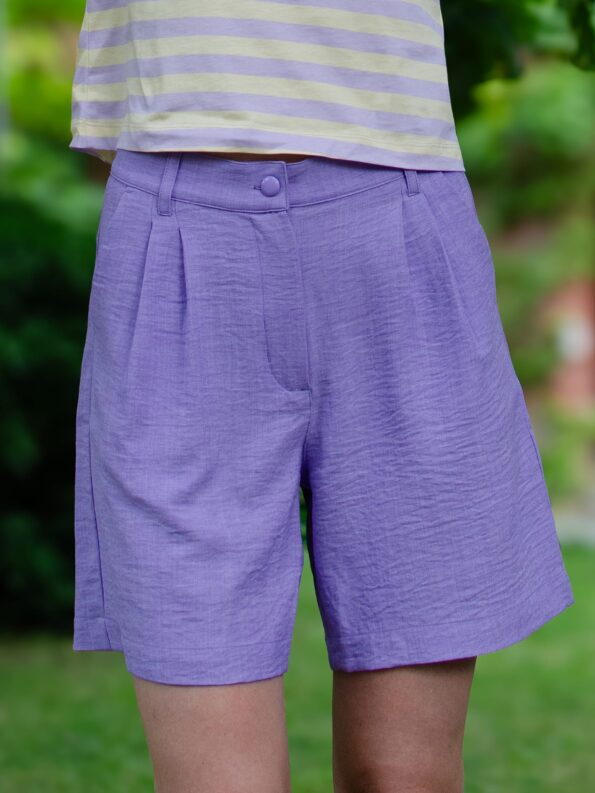 Bermudashorts mit Bundfalten